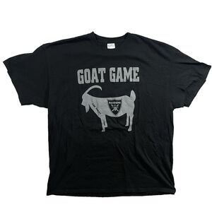Raiders Football Goat Game Men's Size XL Black Graphic T-Shirt Cotton Tee
